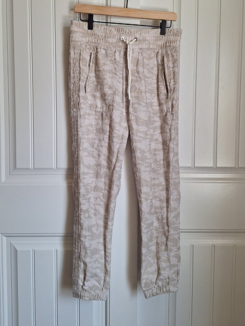 Athleta Beige Cabo Tide Linen Jogger Camo SZ 6